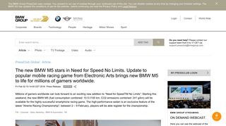 
                            12. The new BMW M5 stars in Need for Speed No Limits. Update to ...