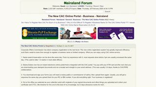 
                            4. The New CAC Online Portal - Business - Nigeria - Nairaland Forum
