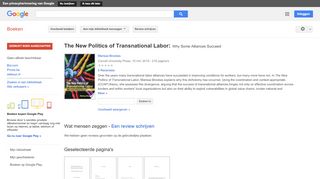 
                            7. The New Politics of Transnational Labor: Why Some Alliances Succeed