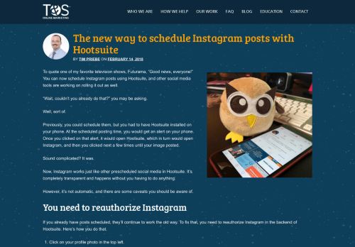 
                            10. The new way to schedule Instagram posts with Hootsuite | T&S Online ...