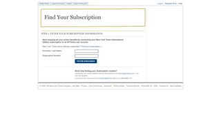 
                            4. The New York Times > Find Your Subscription - Log In - New York Times