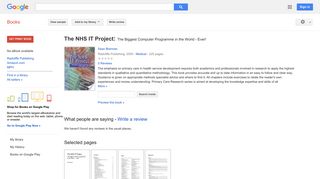 
                            8. The NHS IT Project: The Biggest Computer Programme in ...