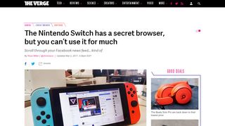 
                            9. The Nintendo Switch has a secret browser, but you can't use it for ...