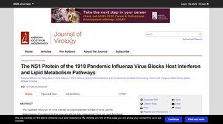 
                            7. The NS1 Protein of the 1918 Pandemic Influenza Virus Blocks Host ...