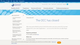 
                            5. The OCC has closed - International Baccalaureate®