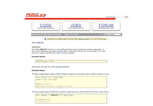 
                            8. The Oracle PL/SQL NULLIF Function - PSOUG.org