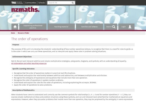 
                            12. The order of operations - NZ Maths