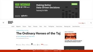 
                            9. The Ordinary Heroes of the Taj - Harvard Business Review