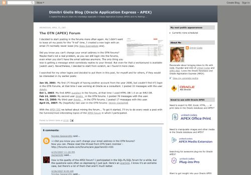 
                            12. The OTN (APEX) Forum - Dimitri Gielis Blog (Oracle Application ...