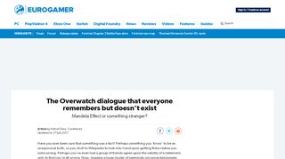 
                            6. The Overwatch dialogue that everyone remembers but doesn't exist ...