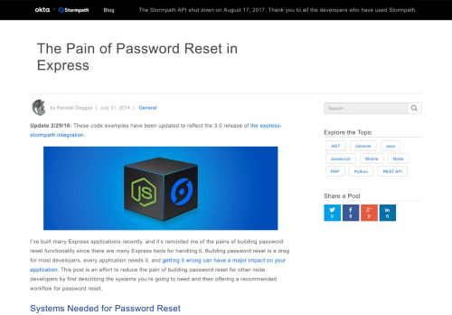 
                            6. The Pain of Password Reset in Express - Stormpath