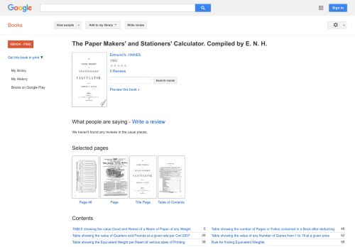 
                            9. The Paper Makers'and Stationers'Calculator. Compiled by E. N. H.