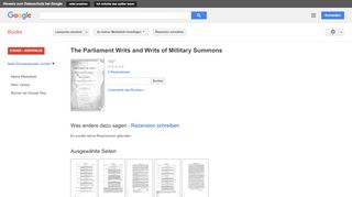 
                            8. The Parliament Writs and Writs of Millitary Summons