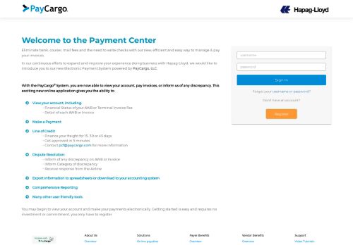 
                            7. the Payment Center - PayCargo - Making online freight payments fast ...