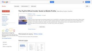 
                            5. The PayPal Official Insider Guide to Mobile Profits: Make Money ... - Google Books Result