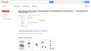 
                            10. The Peerage, Baronetage, And Knightage, Of Great Britain And ... - Resultado de Google Books