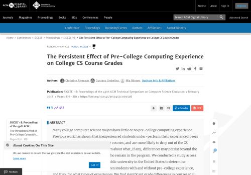 
                            10. The Persistent Effect of Pre-College Computing Experience ...
