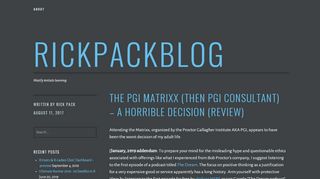
                            11. The PGI Matrixx (then PGI consultant) – a horrible decision (review ...