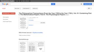 
                            9. The Philosophical Transactions (From the Year 1700 to the Year ... - Google-teoshaun tulos