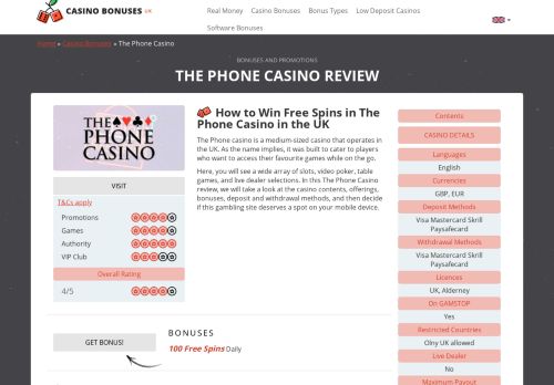 
                            13. The phone casino - Register or Login and start to play now