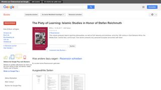 
                            7. The Piety of Learning: Islamic Studies in Honor of Stefan Reichmuth - Google Books-Ergebnisseite