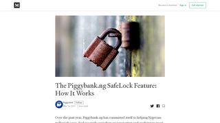 
                            12. The Piggybank.ng SafeLock Feature: How It Works - Medium