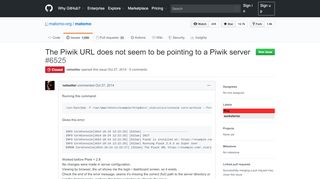 
                            5. The Piwik URL does not seem to be pointing to a Piwik server · Issue ...