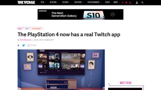 
                            6. The PlayStation 4 now has a real Twitch app - The Verge