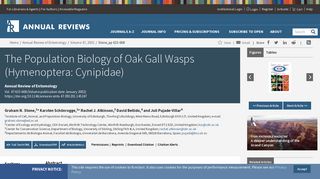 
                            6. The Population Biology of Oak Gall Wasps (Hymenoptera: Cynipidae ...
