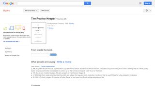 
                            13. The Poultry Keeper - Google बुक के परिणाम