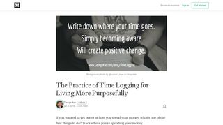 
                            4. The Practice of Time Logging for Living More Purposefully - Medium