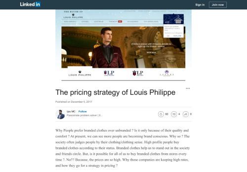 
                            13. The pricing strategy of Louis Philippe - LinkedIn