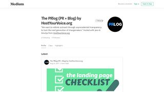 
                            6. The PRlog (PR + Blog) by HostYourVoice.org – Medium