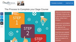 
                            2. The Process to Complete your Sage Course - Talent Stream