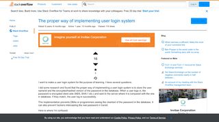 
                            2. The proper way of implementing user login system - Stack Overflow