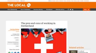 
                            12. The pros and cons of working in Switzerland - The Local