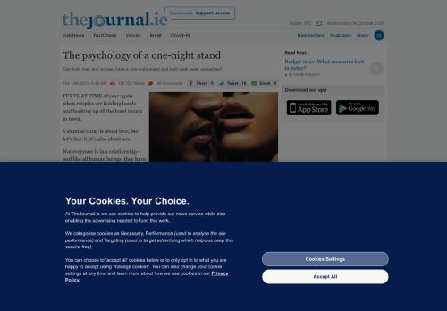 
                            8. The psychology of a one-night stand · TheJournal.ie