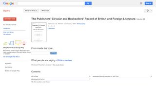 
                            8. The Publishers' Circular and Booksellers' Record of British and ... - Google Books Result