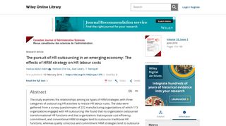 
                            10. The pursuit of HR outsourcing in an emerging economy: The effects of ...