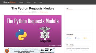 
                            9. The Python Requests Module - Stack Abuse
