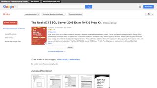 
                            11. The Real MCTS SQL Server 2008 Exam 70-433 Prep Kit: Database Design