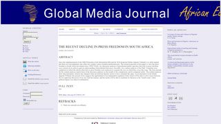 
                            12. The recent decline in press freedom in South Africa - Global Media ...