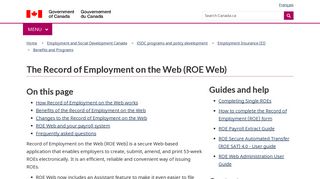 
                            9. The Record of Employment on the Web - Canada.ca