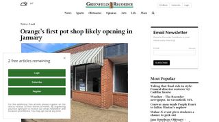 
                            13. The Recorder - Orange's first pot shop likely opening in January
