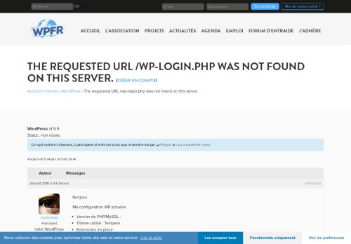 
                            12. The requested URL /wp-login.php was not found on this server. - WPFR