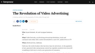 
                            13. The Revolution of Online Video Advertising - Entrepreneur.com