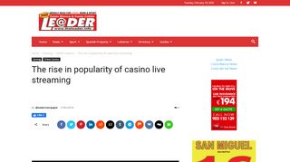 
                            8. The rise in popularity of casino live streaming - The Leader Newspaper
