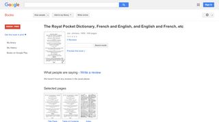 
                            12. The Royal Pocket Dictionary, French and English, and English and ...