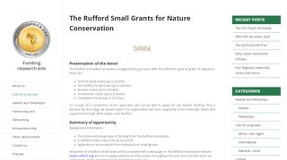 
                            6. The Rufford Small Grants for Nature Conservation | Funds 4 Africa