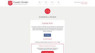 
                            7. The Salvation Army Family Stores | Pickup Donation Confirmation